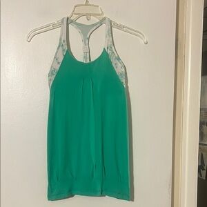 Lululemon green racer back tank with built in sports bra